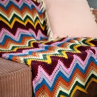 10 Farben Zickzack Decke Häkelpaket-2