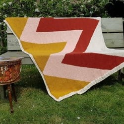 Strickanleitung Double Four Zickzack Decke